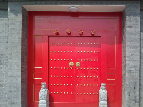 西工中国传统四合院系列朱红色中式木制大门木作